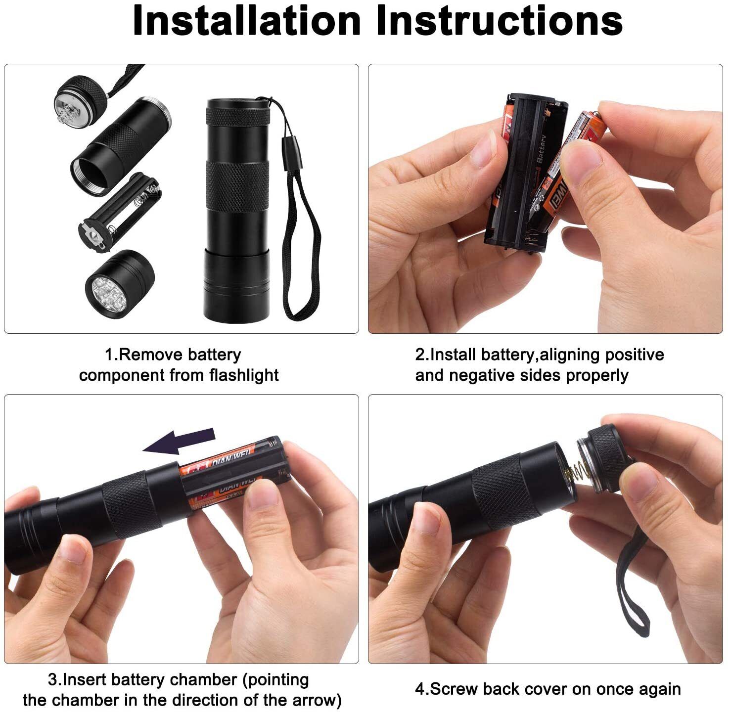 Disc Connection Performance UV Torch Flashlight 12 LED