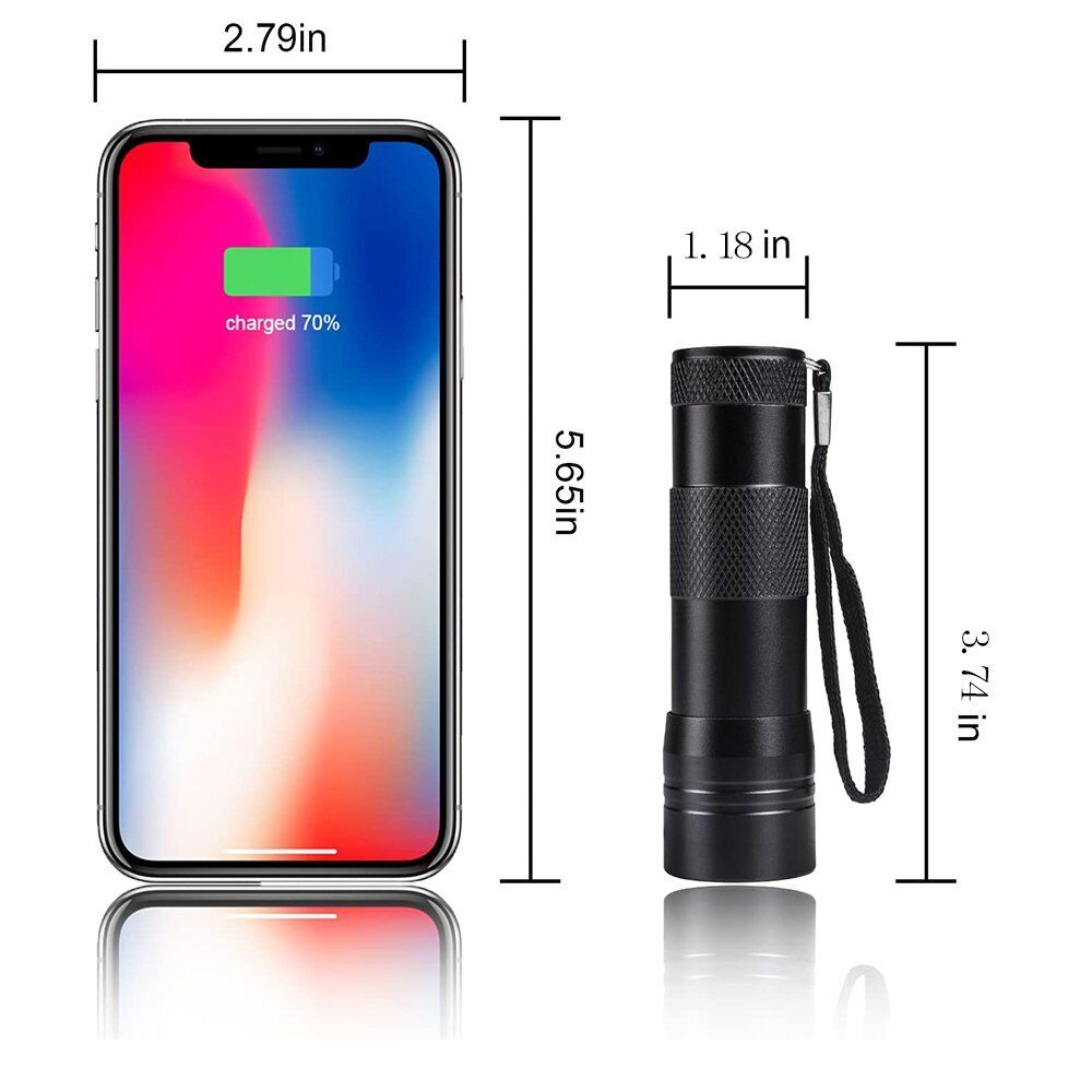 Disc Connection Performance UV Torch Flashlight 12 LED