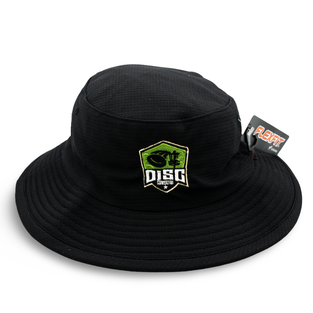 Disc Connection Flex Fit Cool n Dry Bucket Hat - Black